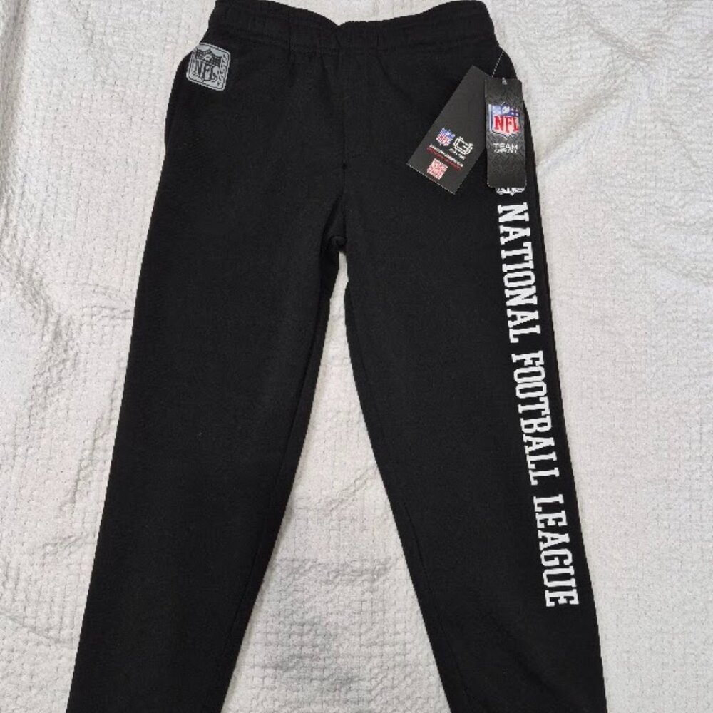 NFL Youth  Size 8 Sweatpants Black Ultra Game Polyester 2‎ Pockets New